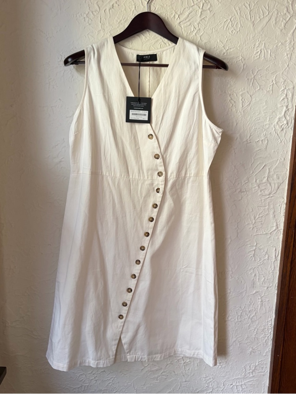 NWT Able White Sleeveless 100% Cotton Midi Dress